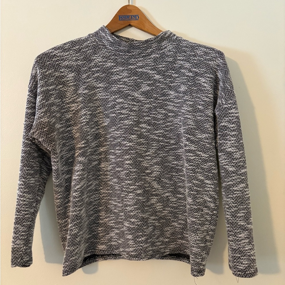 J.M. Fleurette Women's Gray Long Sleeve Mock Neck Heather Sweater Size M